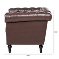 1 Seater Sofa For Living Room Brown Pu Pu