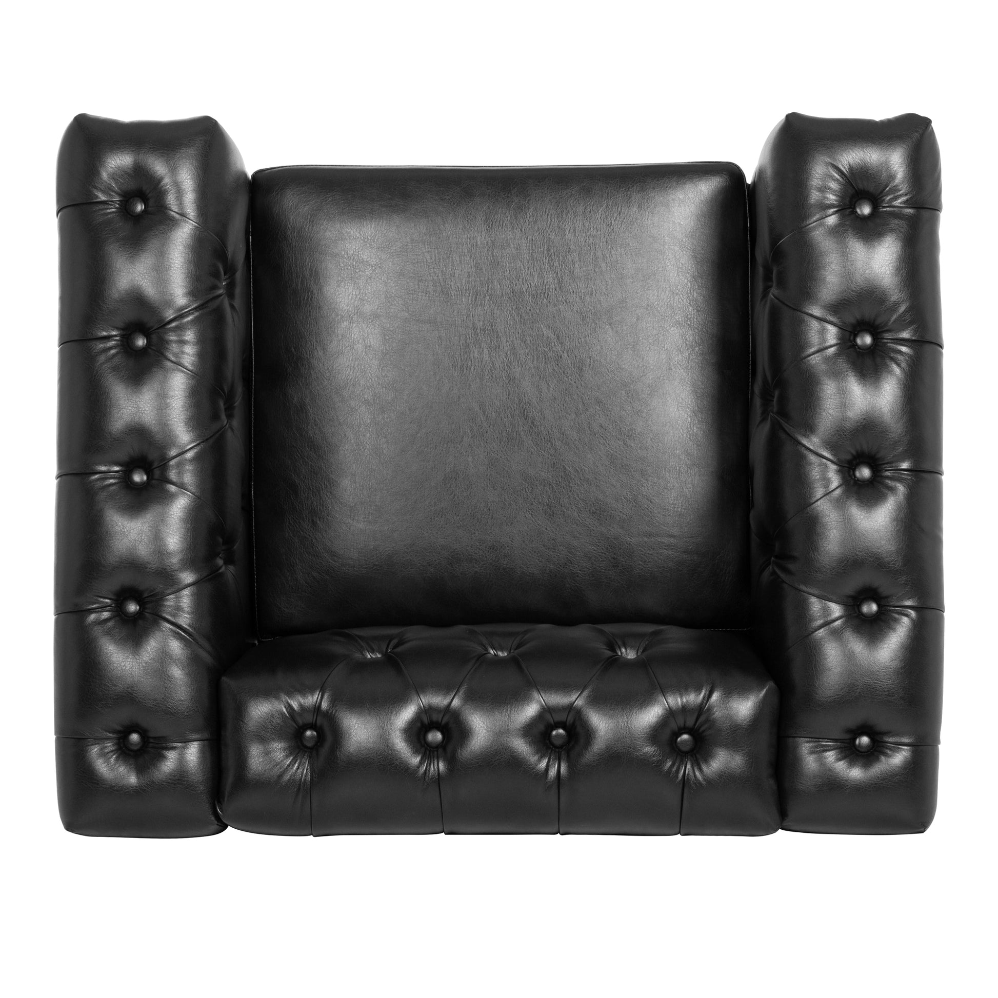 1 Seater Sofa For Living Room Black Pu