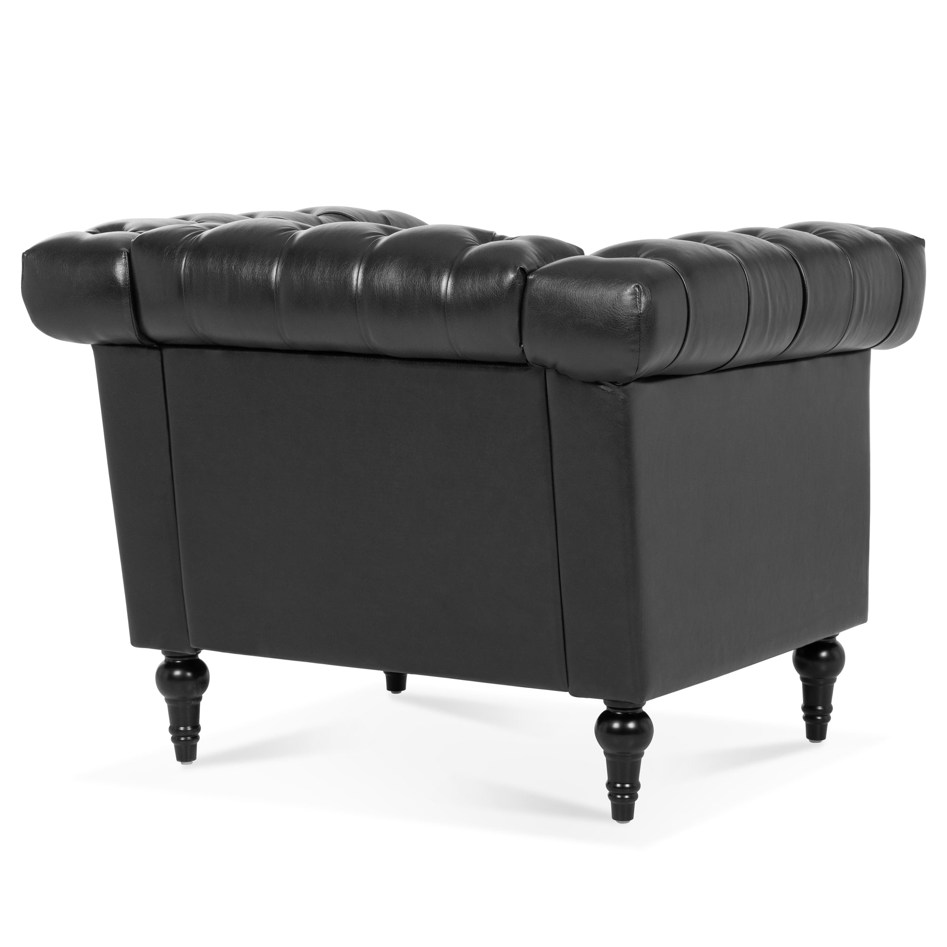 1 Seater Sofa For Living Room Black Pu