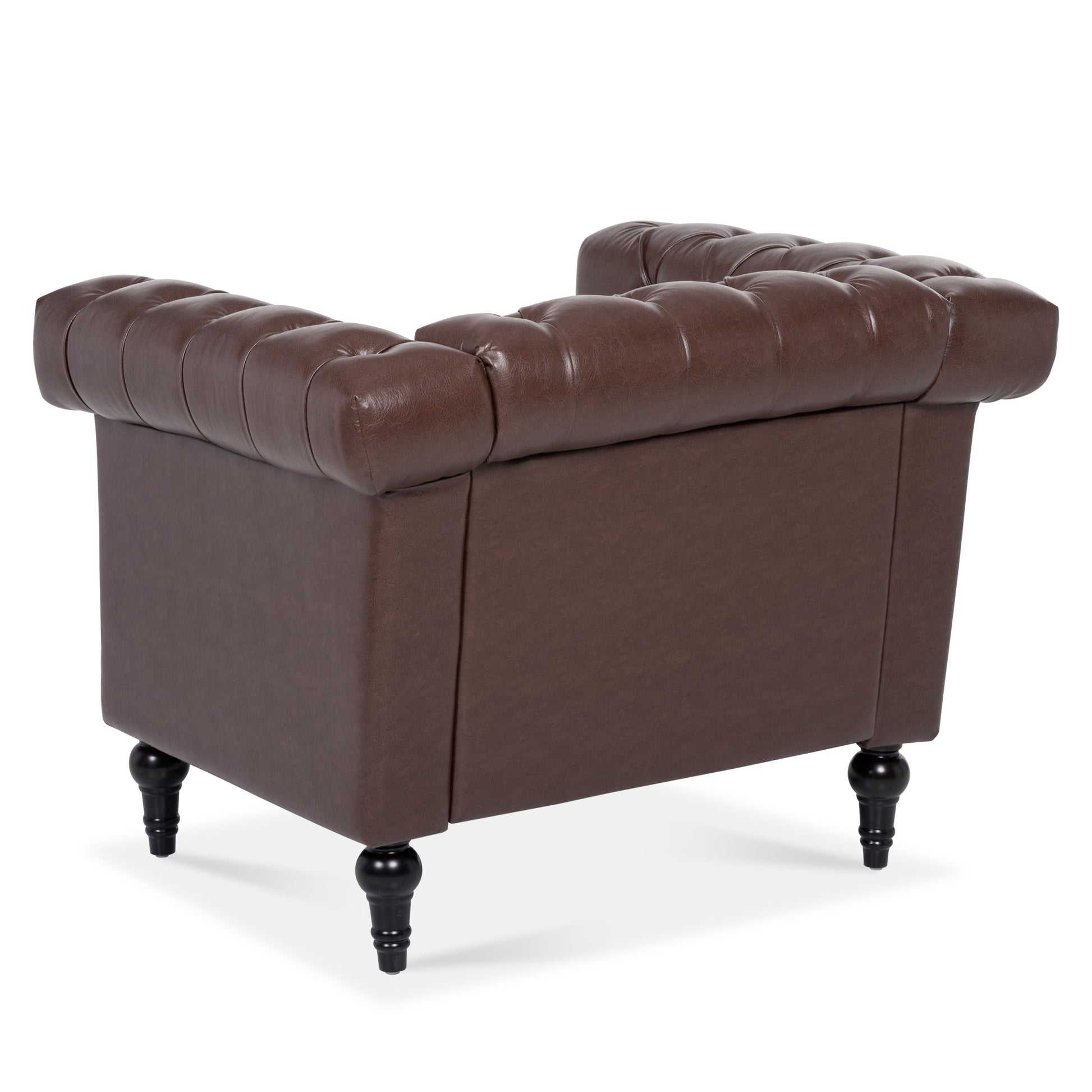 1 Seater Sofa For Living Room Brown Pu Pu
