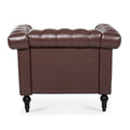 1 Seater Sofa For Living Room Brown Pu Pu