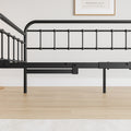 Twin Size Metal Daybed Frame With Trundle, Heavy Duty Steel Slat Support Sofa Bed Platform With Headboard, No Box Spring Needed, Black Box Spring Not Required Twin Black Metal Bedroom Metal