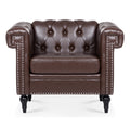 1 Seater Sofa For Living Room Brown Pu Pu