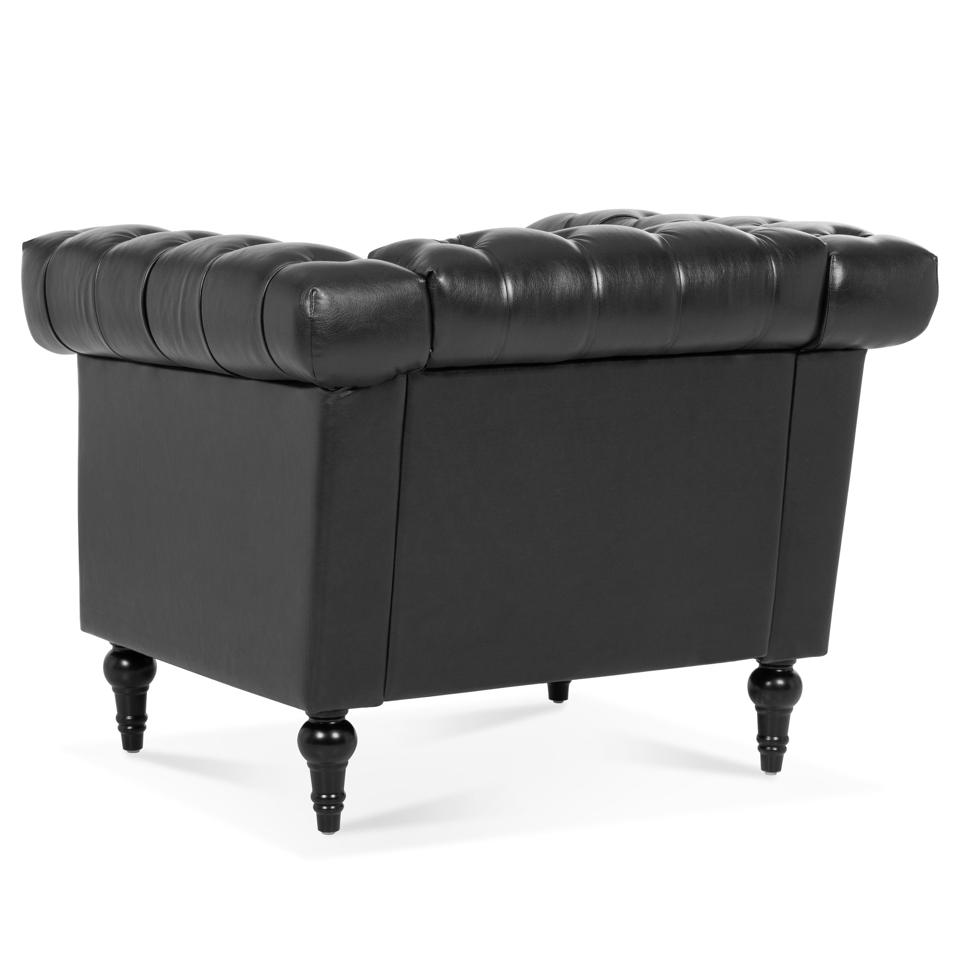 1 Seater Sofa For Living Room Black Pu