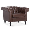 1 Seater Sofa For Living Room Brown Pu Pu