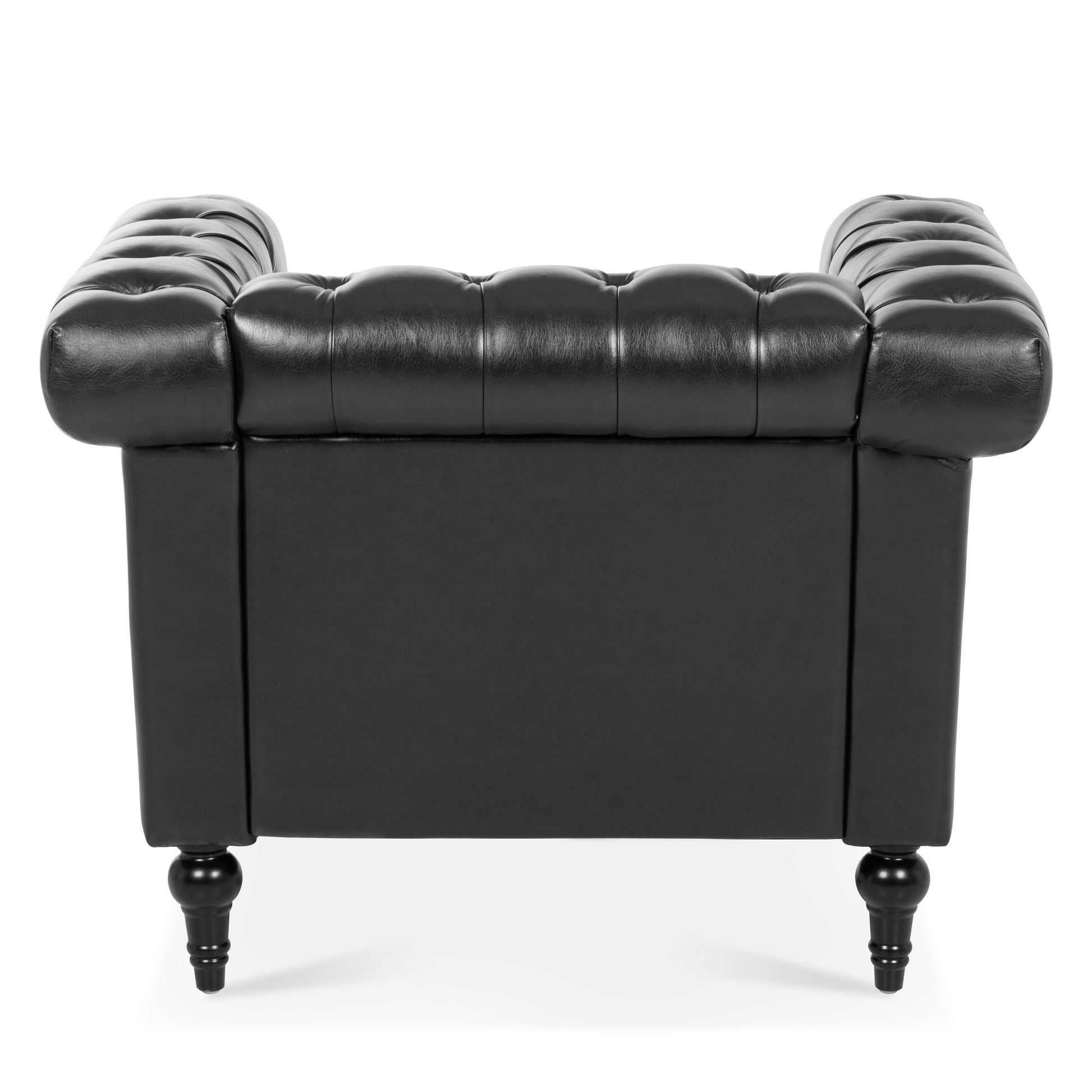1 Seater Sofa For Living Room Black Pu