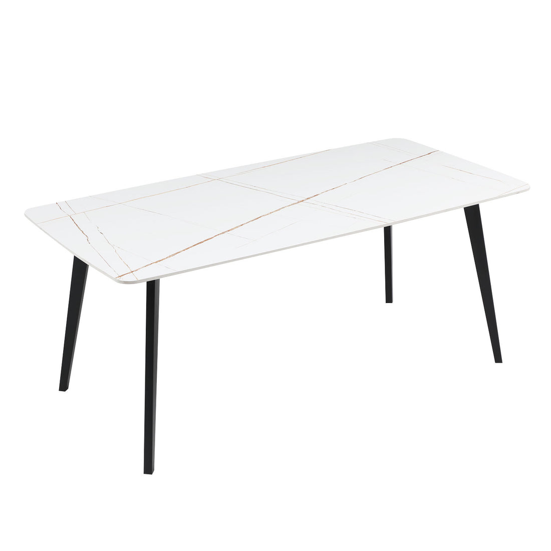 J3710 Porcelain Dining Table White 63'' White Foam Ceramic