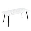 J3710 Porcelain Dining Table White 63'' White Foam Ceramic