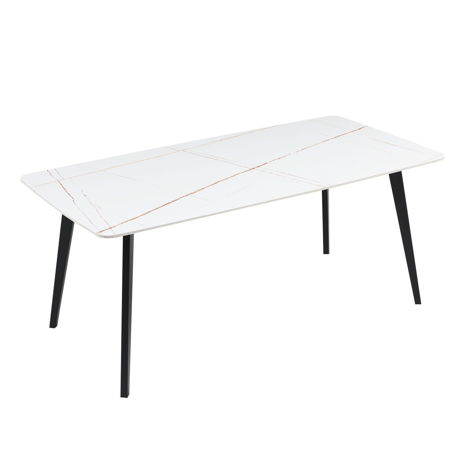 J3710 Porcelain Dining Table White 63'' White Foam Ceramic