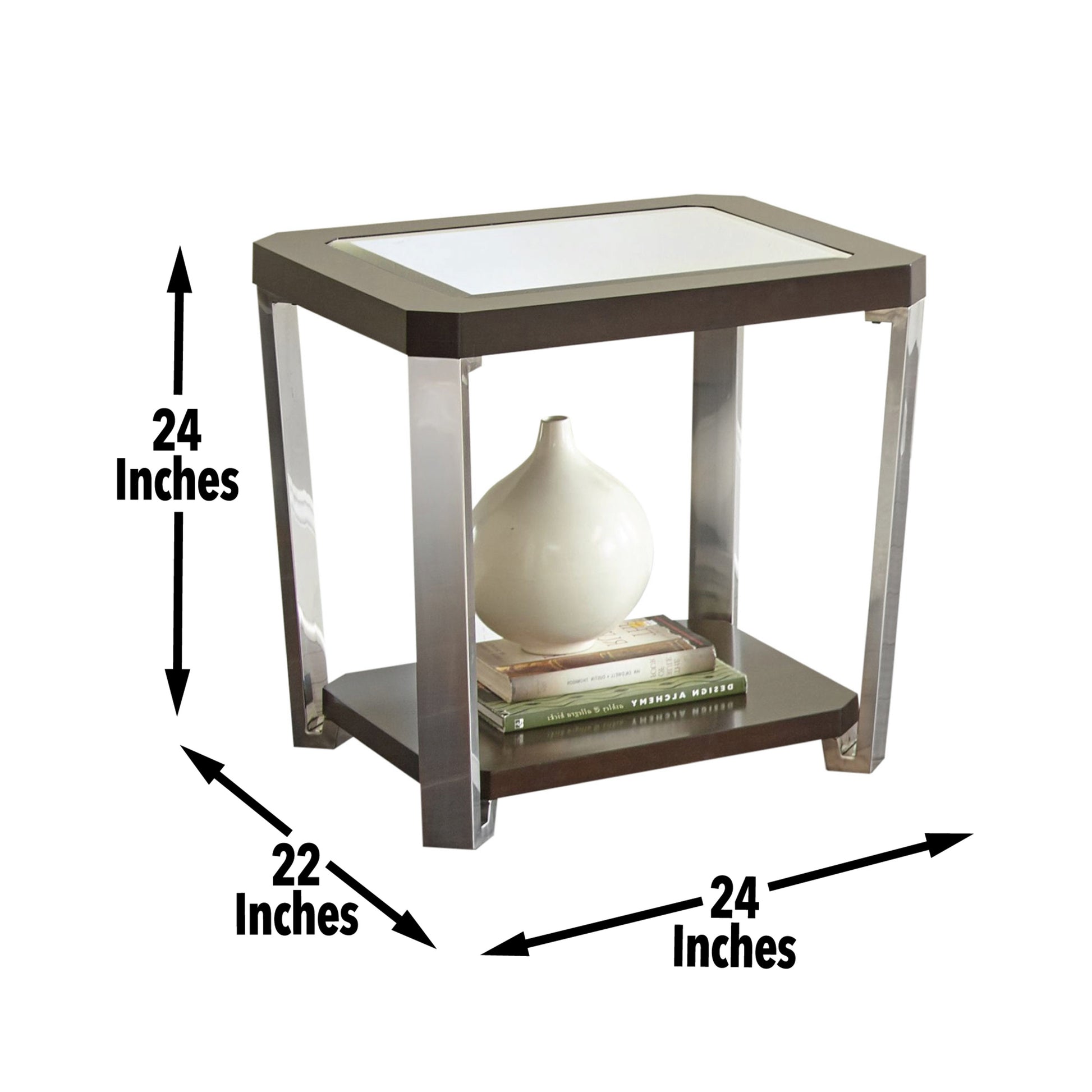 Truman End Table Espresso Solid Wood Mdf