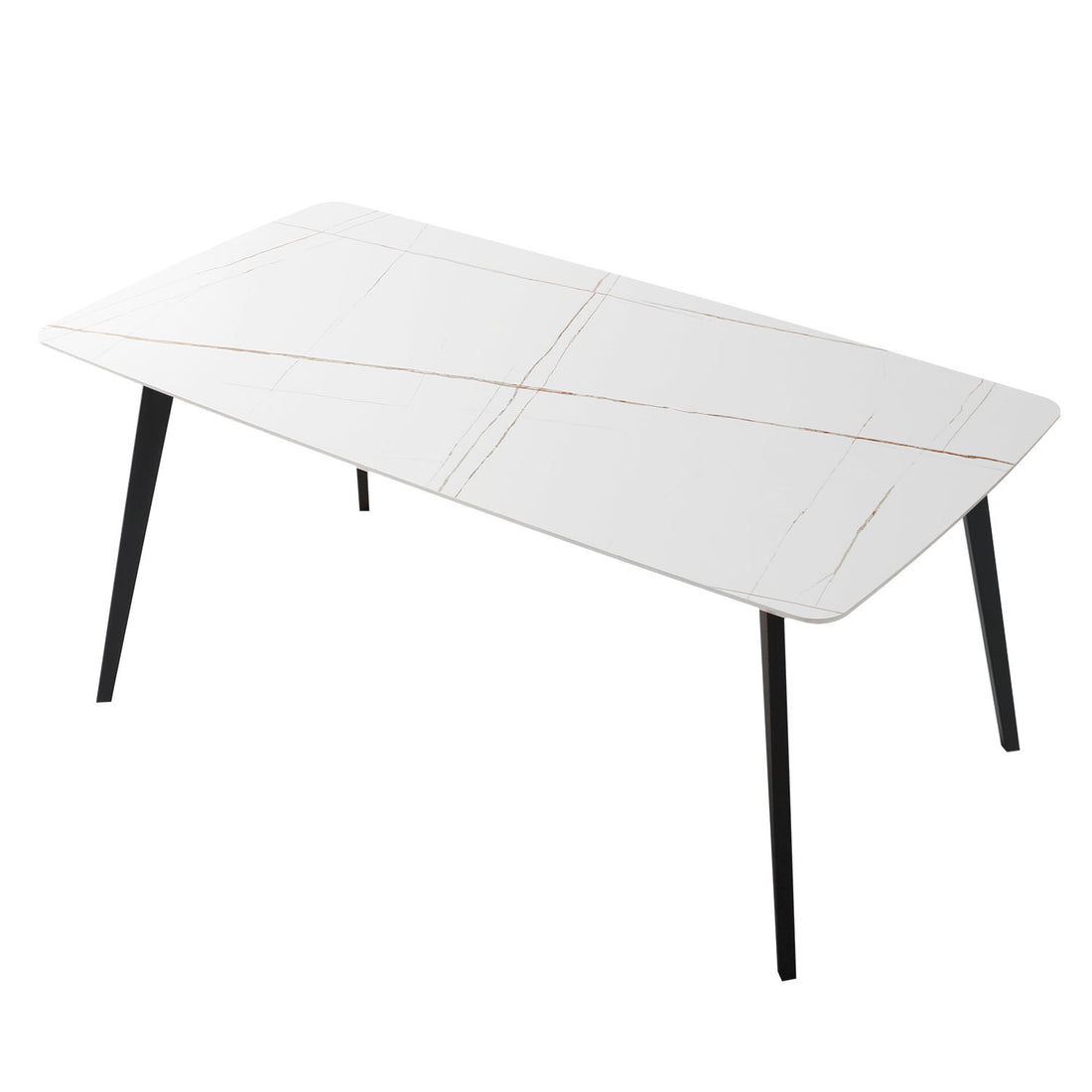 J3710 Porcelain Dining Table White 63'' White Foam Ceramic