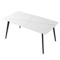 J3710 Porcelain Dining Table White 63'' White Foam Ceramic