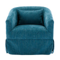360 Degree Swivel Accent Armchair Linen Blend Green Green Foam Upholstered