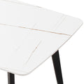 J3710 Porcelain Dining Table White 63'' White Foam Ceramic