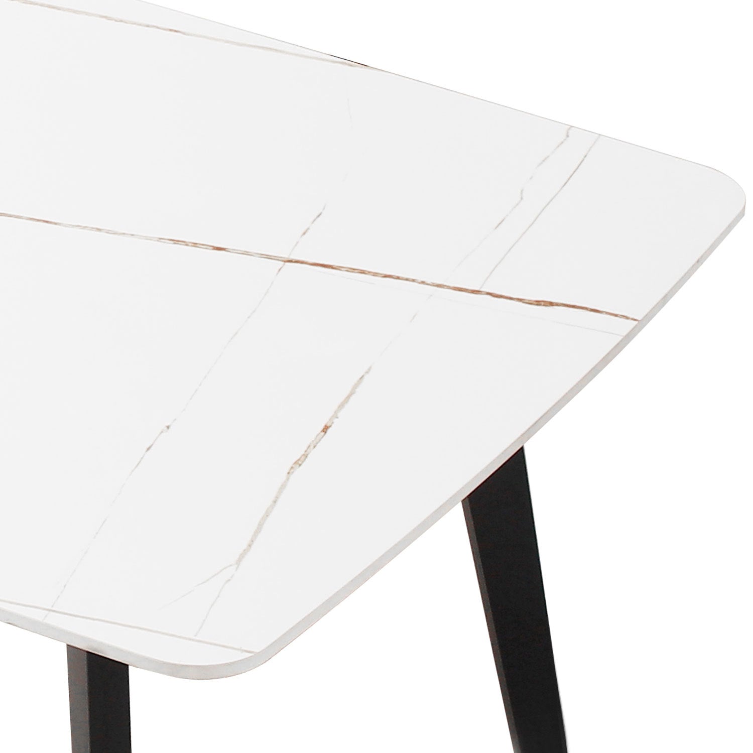 J3710 Porcelain Dining Table White 63'' White Foam Ceramic