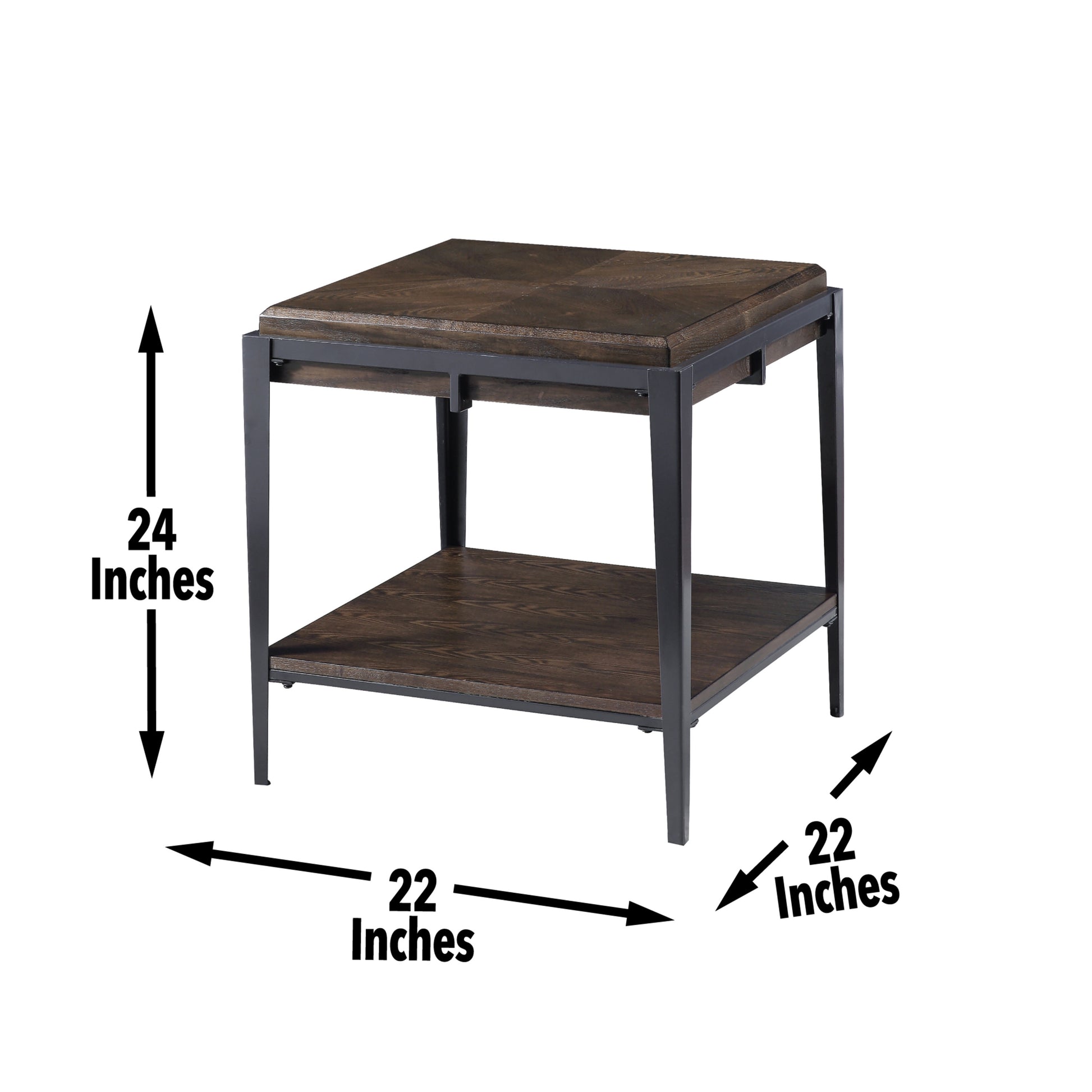 Waco End Table Espresso Solid Wood Mdf