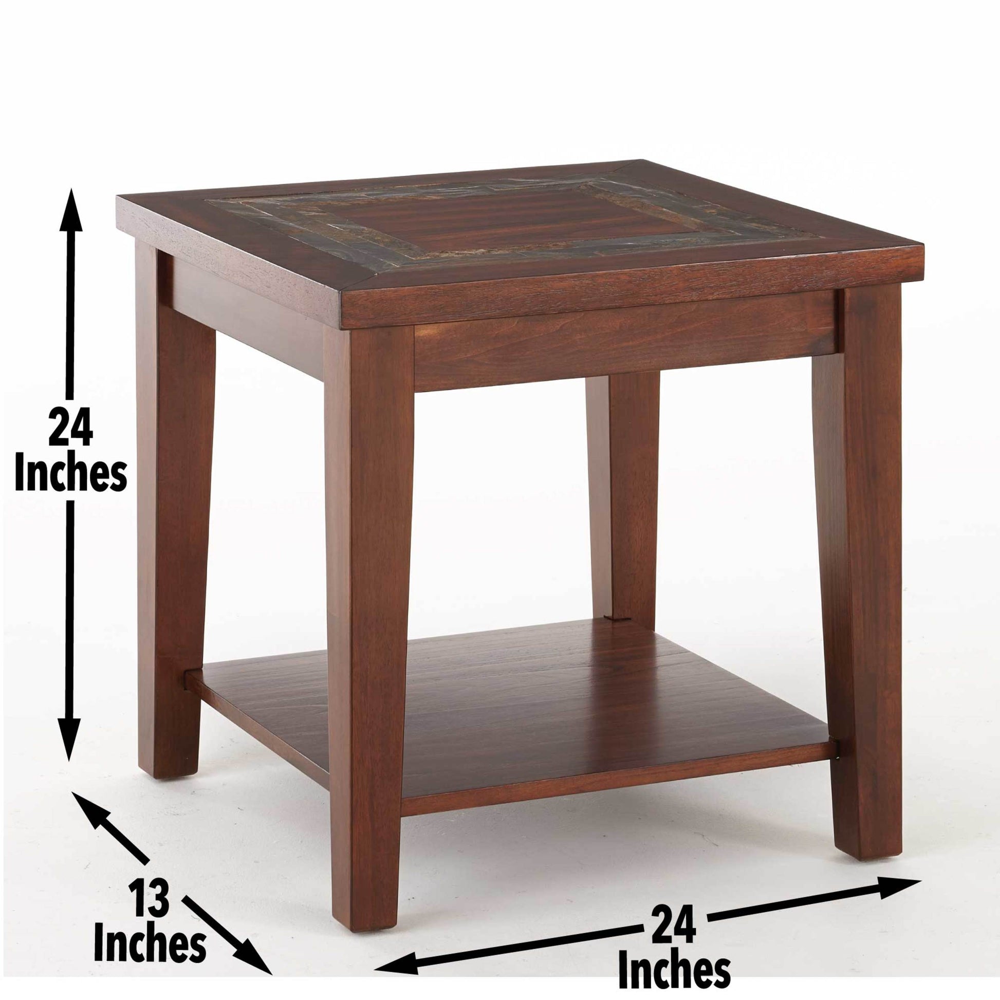 Classic Chairside End Table Wooden Design, Timeless Appearance Richness And Charm, Ideal Room Addition Brown Solid Wood Mdf