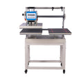 16X24 Pneumatic Up Sliding Dual Platen Heat Press Machine With Infrared Positioning White Blue Aluminium