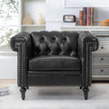 1 Seater Sofa For Living Room Black Pu