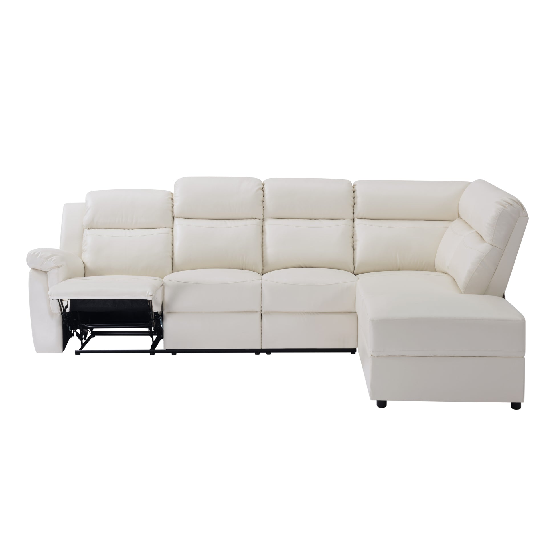 110.2'' Manual Reclining Sectional Sofa K2553S00001 Beige Pu