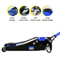 Hydraulic Low Profile And Steel Racing Floor Jack 3 Ton 6600 Lb Capacity, With Dual Piston Quick Lift Pump, Blue Lifting Range 3.3