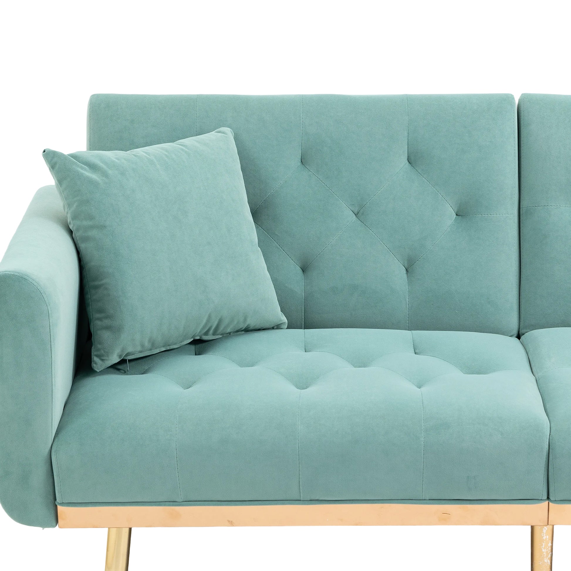 Coolmore Velvet Sofaaccent Sofa .Seat Sofa With Metal Feet Mint Green Polyester