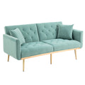Coolmore Velvet Sofaaccent Sofa .Seat Sofa With Metal Feet Mint Green Polyester