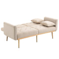 Coolmore Velvet Sofaaccent Sofa .Seat Sofa With Metal Feet Beige Polyester