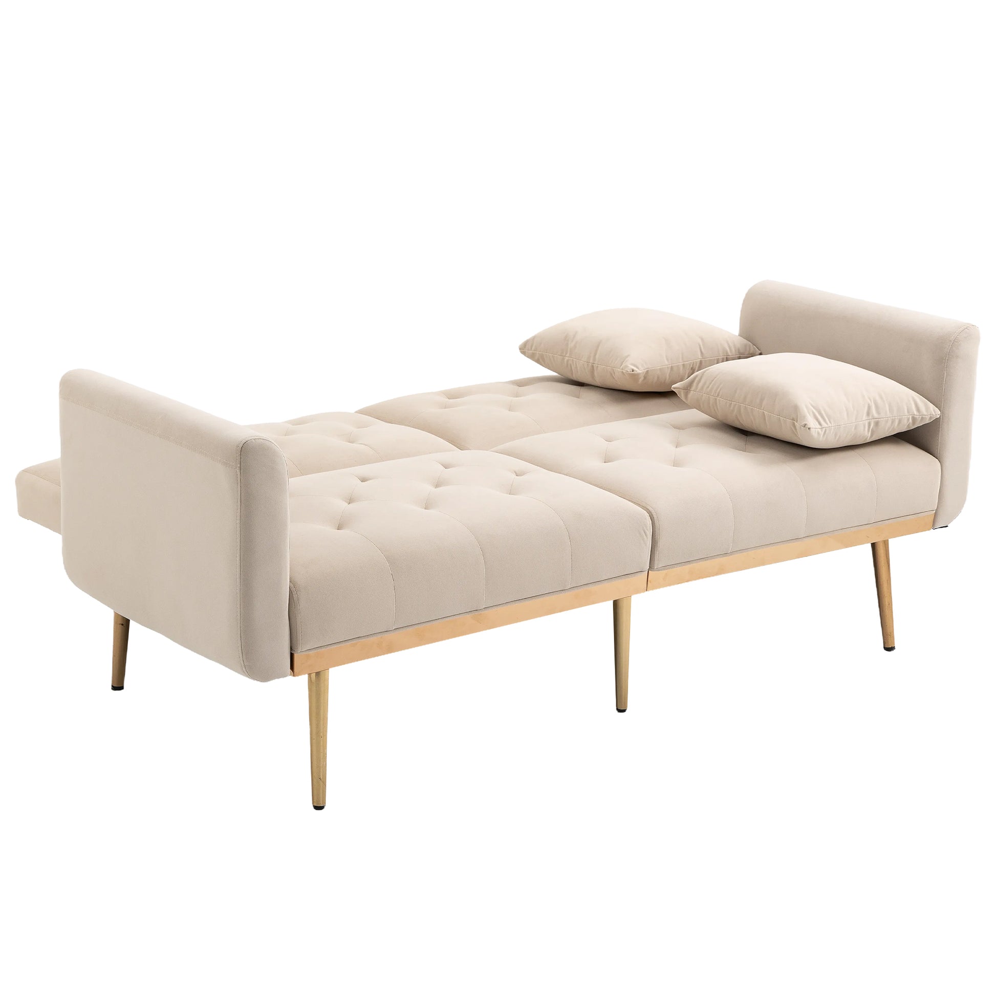 Coolmore Velvet Sofaaccent Sofa .Seat Sofa With Metal Feet Beige Polyester