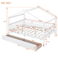Full Size Wooden House Bed With Two Drawers, White Box Spring Not Required Full White Wood White Bedroom Pine Bed Frame Wood