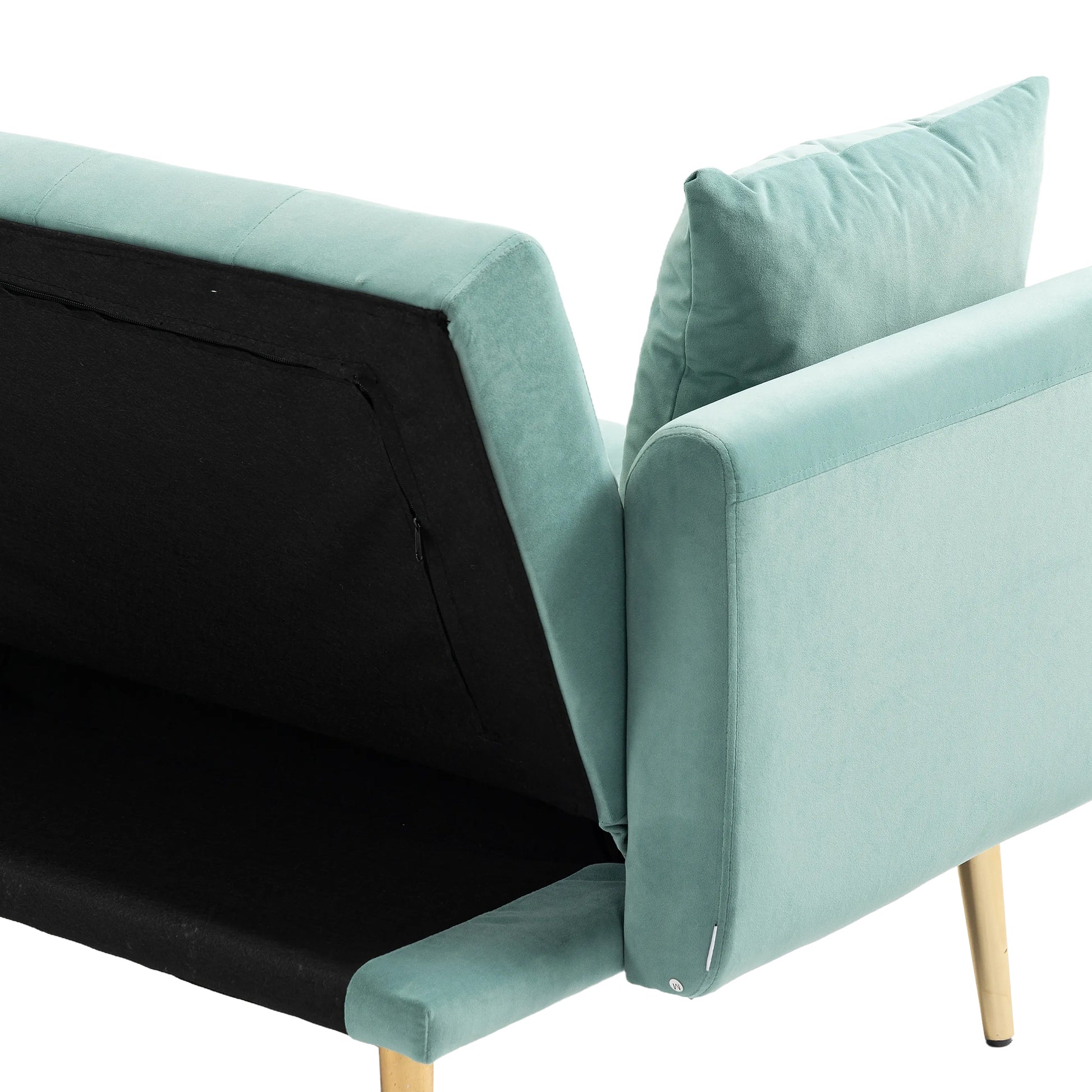 Coolmore Velvet Sofaaccent Sofa .Seat Sofa With Metal Feet Mint Green Polyester