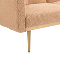 Coolmore Velvet Sofaaccent Sofa .Seat Sofa With Metal Feet Camel Teddy Polyester