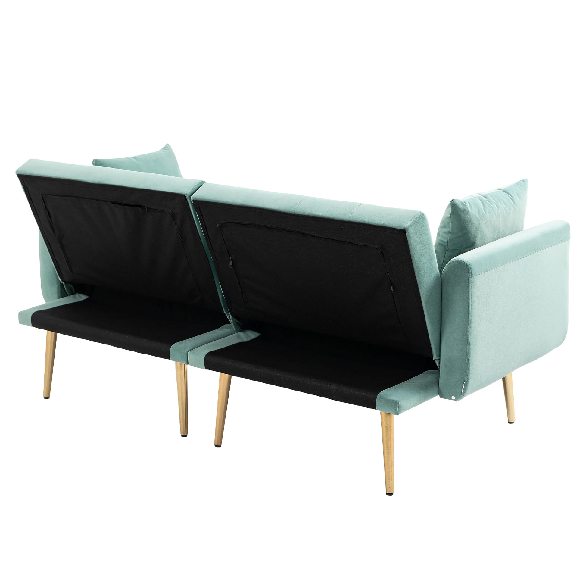 Coolmore Velvet Sofaaccent Sofa .Seat Sofa With Metal Feet Mint Green Polyester