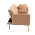 Coolmore Velvet Sofaaccent Sofa .Seat Sofa With Metal Feet Camel Teddy Polyester