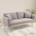 Coolmore Velvet Sofaaccent Sofa .Seat Sofa With Metal Feet Grey Teddy Polyester
