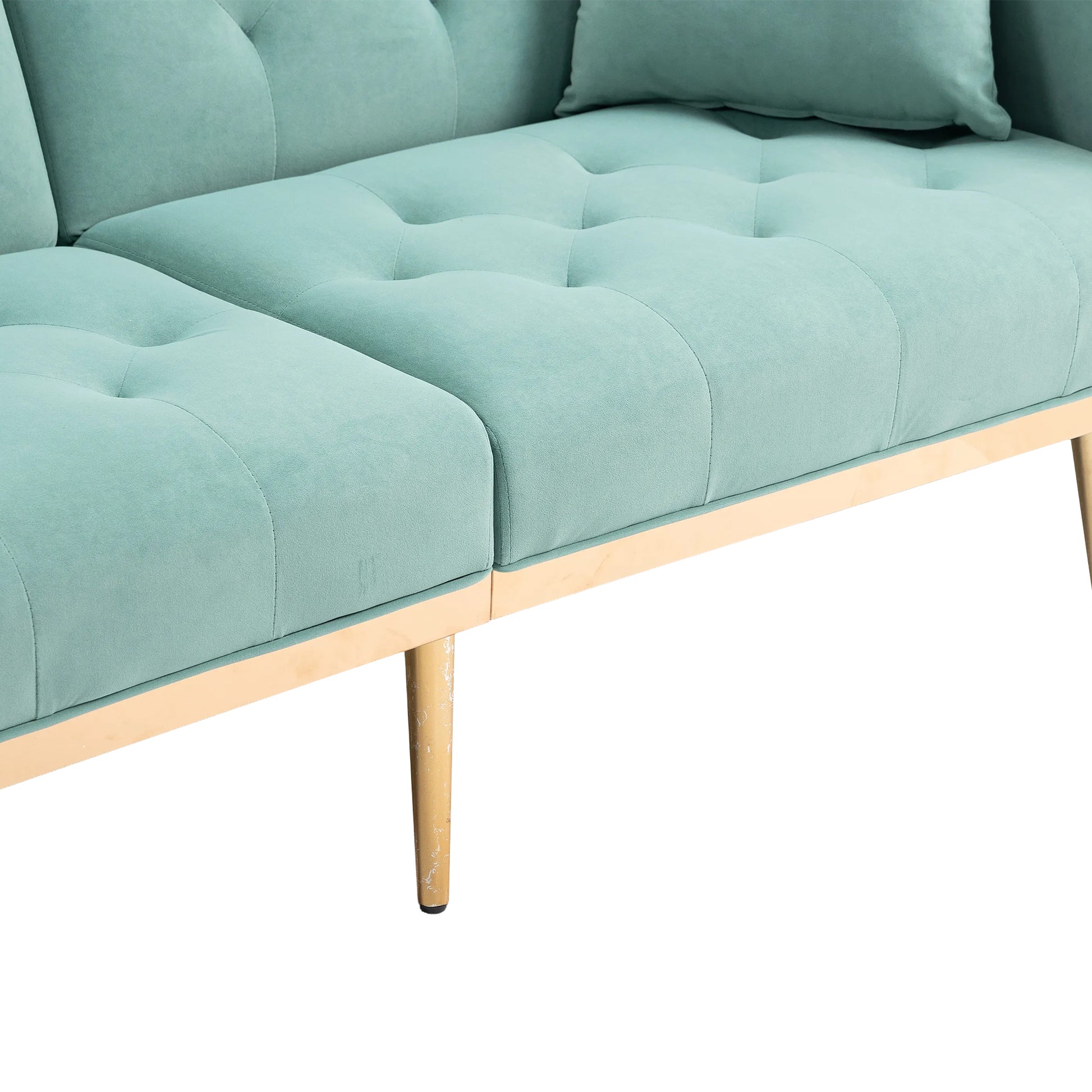 Coolmore Velvet Sofaaccent Sofa .Seat Sofa With Metal Feet Mint Green Polyester