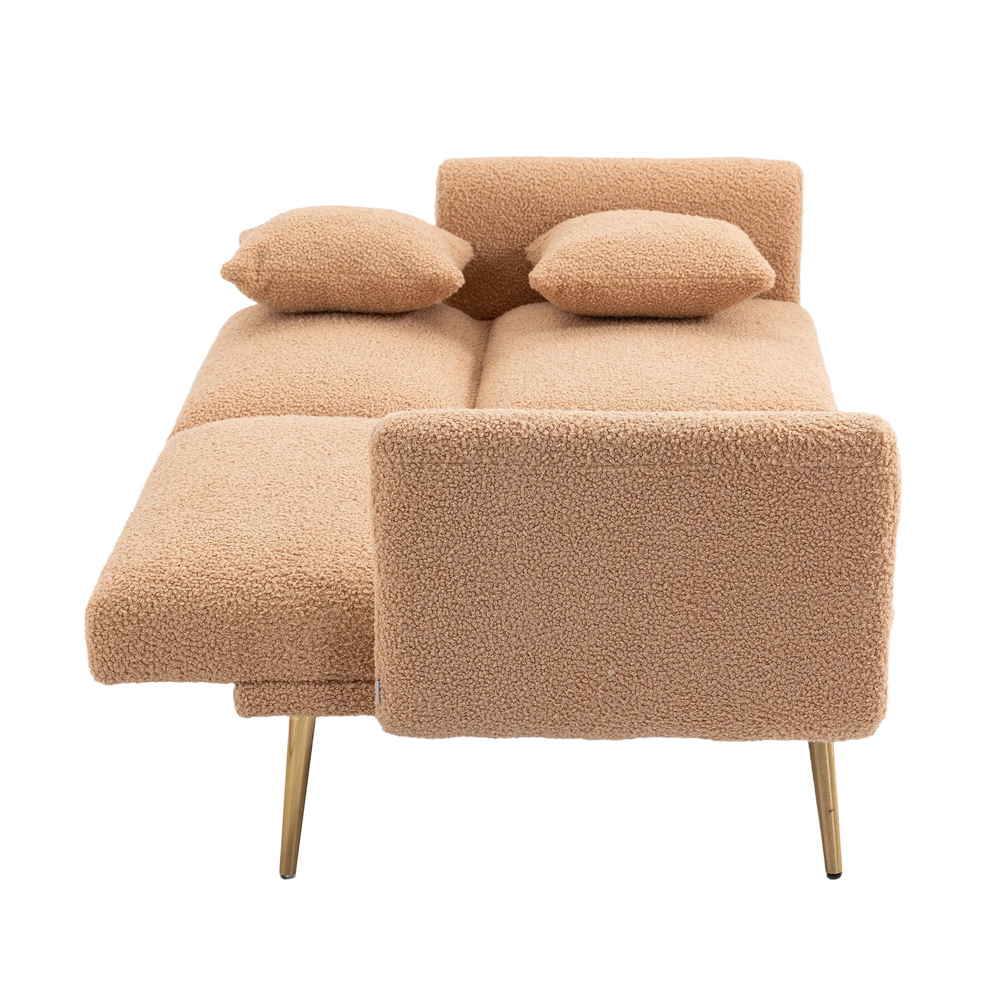 Coolmore Velvet Sofaaccent Sofa .Seat Sofa With Metal Feet Camel Teddy Polyester