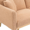 Coolmore Velvet Sofaaccent Sofa .Seat Sofa With Metal Feet Camel Teddy Polyester