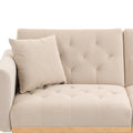 Coolmore Velvet Sofaaccent Sofa .Seat Sofa With Metal Feet Beige Polyester