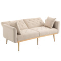 Coolmore Velvet Sofaaccent Sofa .Seat Sofa With Metal Feet Beige Polyester