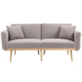 Coolmore Velvet Sofaaccent Sofa .Seat Sofa With Metal Feet Grey Teddy Polyester