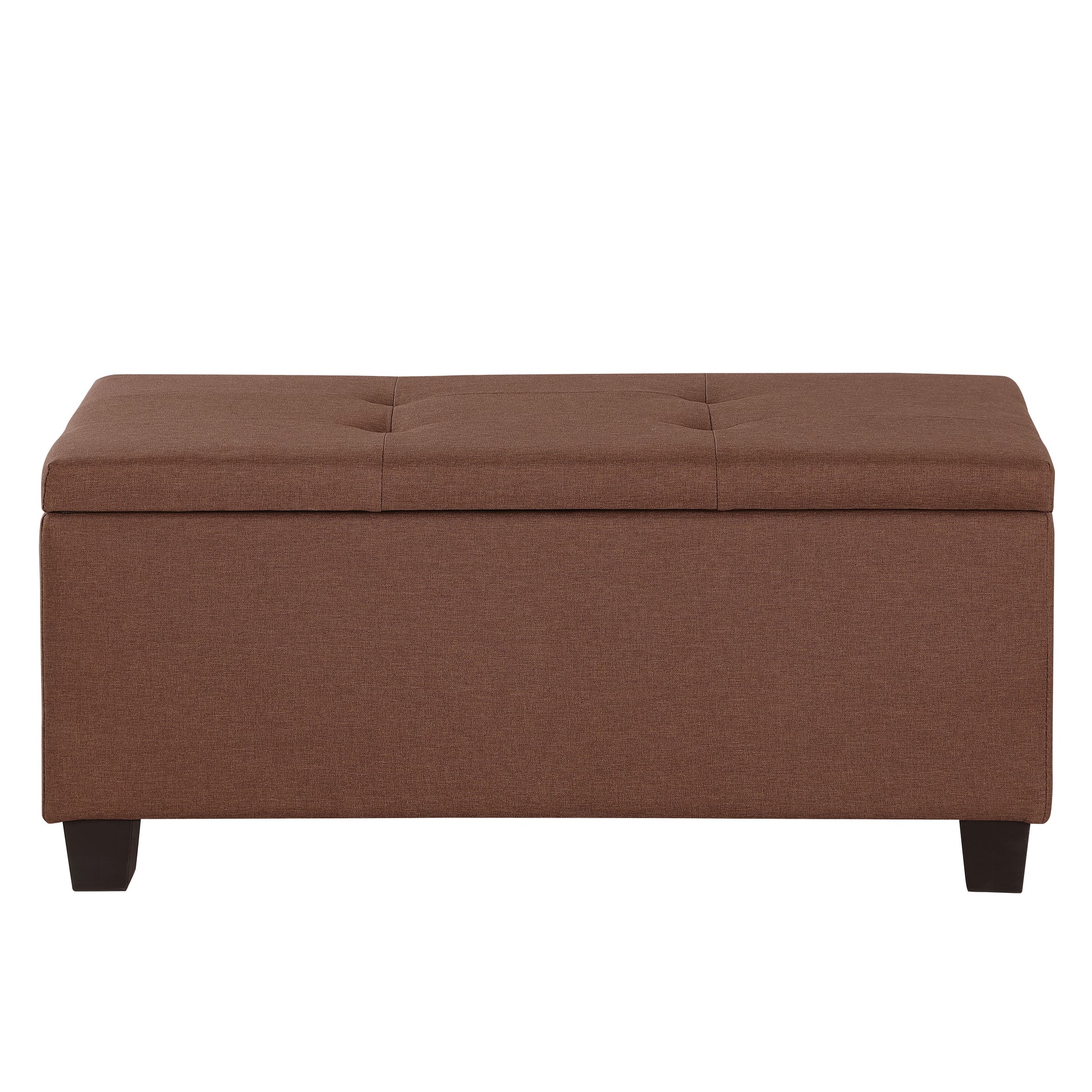 Video Large Storage Ottoman Bench Set, 3 In 1 Combination Ottoman, Tufted Ottoman Linen Bench For Living Room, Entryway, Hallway, Bedroom Support 250Lbs Brown Fabric