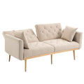 Coolmore Velvet Sofaaccent Sofa .Seat Sofa With Metal Feet Beige Polyester