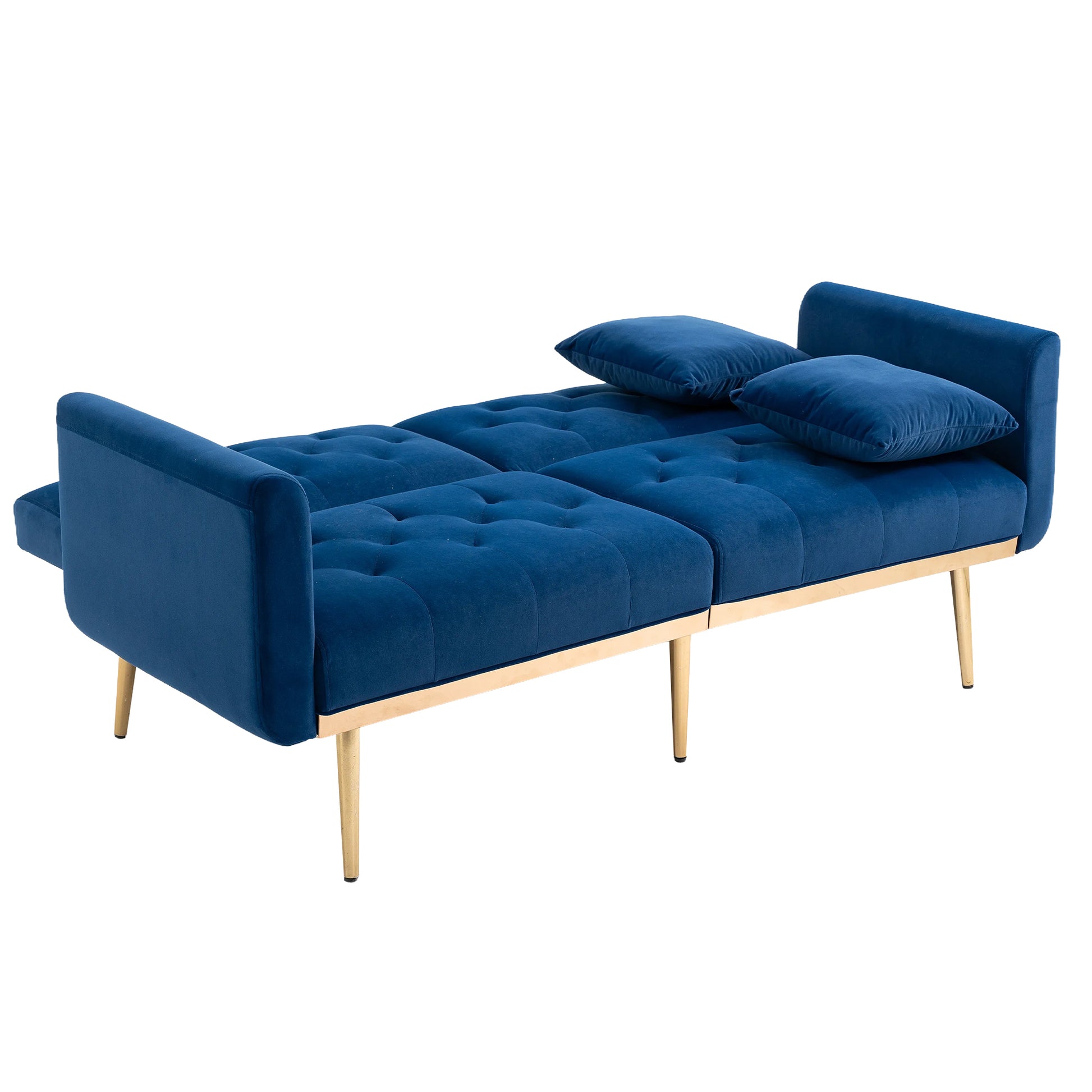 Coolmore Velvet Sofaaccent Sofa .Seat Sofa With Metal Feet Navy Polyester