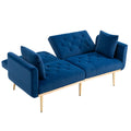 Coolmore Velvet Sofaaccent Sofa .Seat Sofa With Metal Feet Navy Polyester