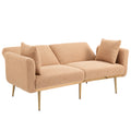 Coolmore Velvet Sofaaccent Sofa .Seat Sofa With Metal Feet Camel Teddy Polyester