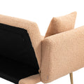 Coolmore Velvet Sofaaccent Sofa .Seat Sofa With Metal Feet Camel Teddy Polyester