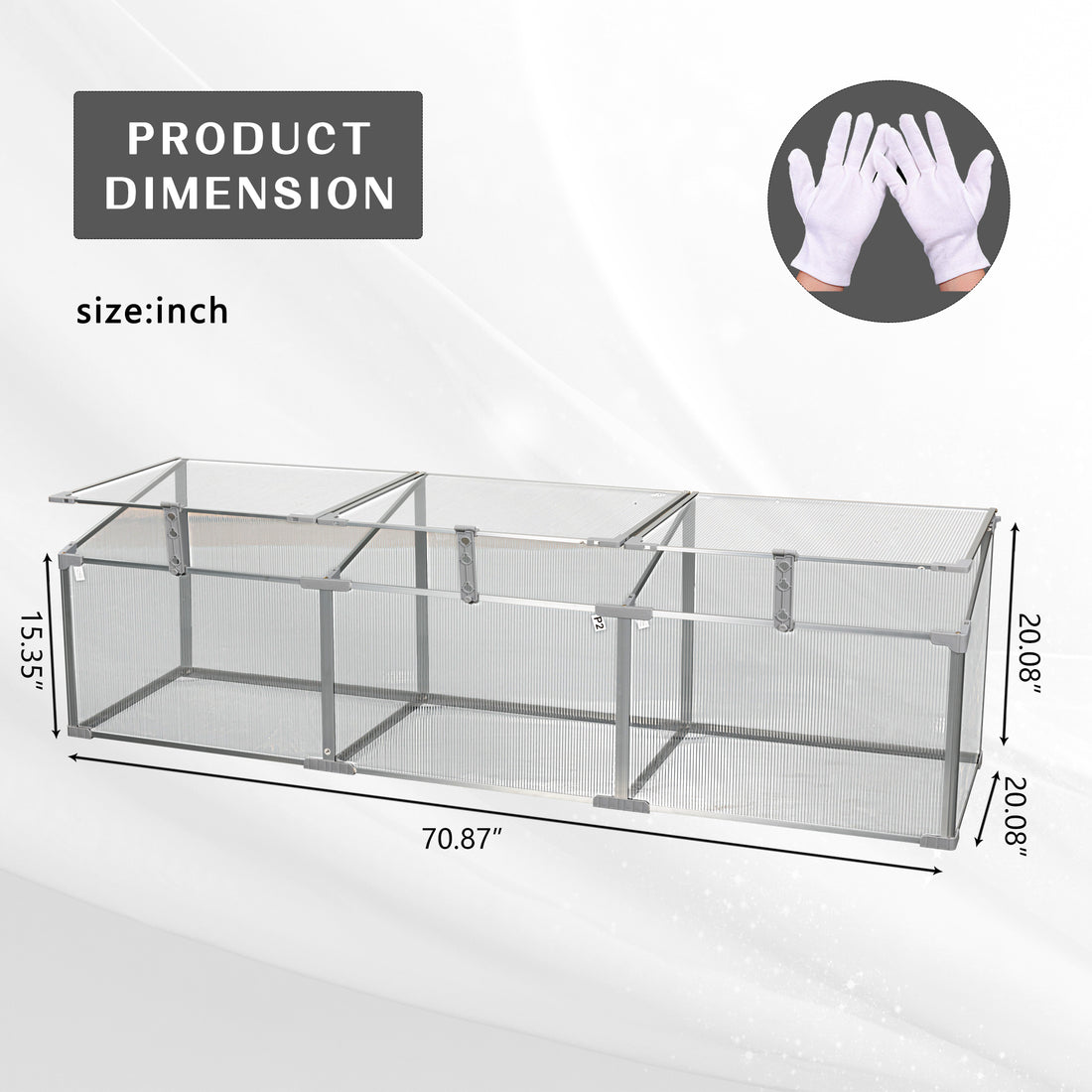 Polycarbonate Greenhouse For Outdoors In Winter Silver Aluminium