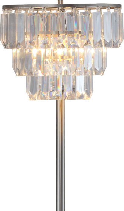 60.5"H Contemporary Crystal Shade Floor Lamp 1Pc Ctn 1.25 17.63 Brushed Nickel Metal