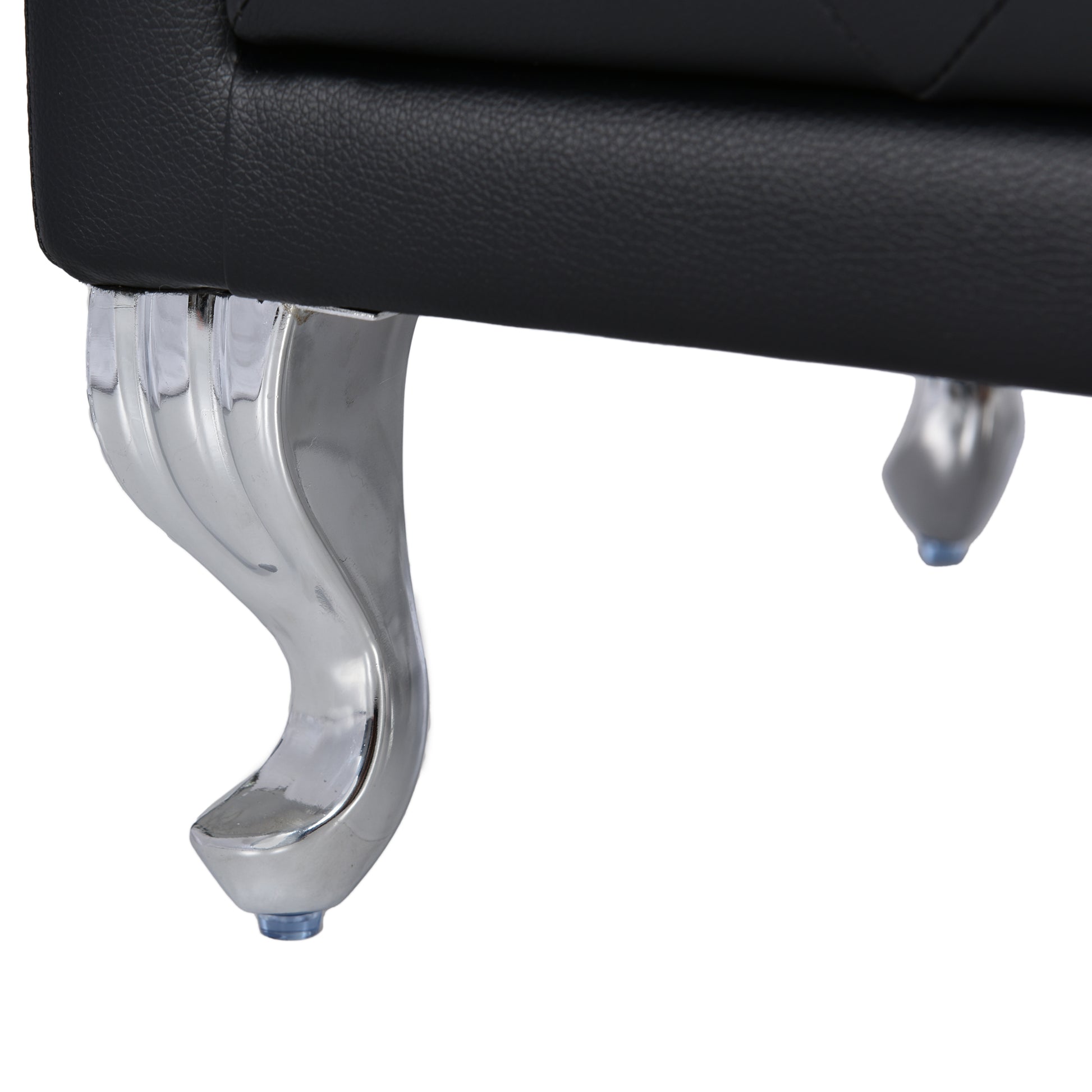 3 Pieces Bedroom Sets,Queen Size Upholstered Bed With Led Lights And Two Motion Activated Night Lights,Pu Nightstand With 2 Drawers And Crystal Handle,Black Queen Black 3 Piece Set Wood